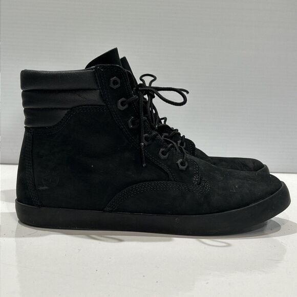 Timberland Women 8.5 Dausette A1KLO Black Nubuck Leather High Top Sneakers - Picture 2 of 13